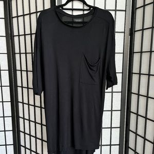 Zara Oversized Drop Shoulder Longline Black T-shirt / Size- Medium